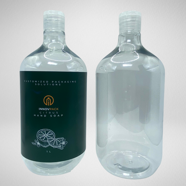 66 PCS 1L DROPPER ROUND CLEAR PET BOTTLE + TRANSLUCENT FLIP TOP CAP Default Title