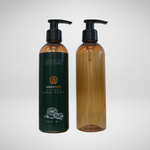 288 PCS 250ML COSMO ROUND AMBER PET BOTTLE + BLACK LOTION PUMP Default Title