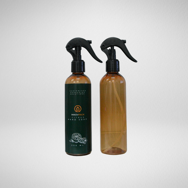288 PCS 250ML COSMO ROUND AMBER PET BOTTLE + BLACK MINI TRIGGER SPRAY Default Title