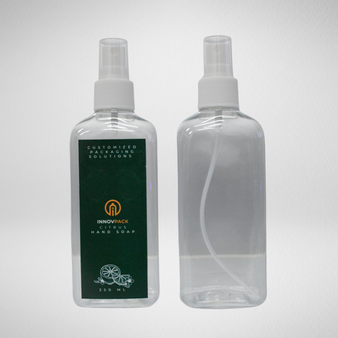 285 PCS 250ML RECTANGLE CLEAR PET BOTTLE + WHITE MIST SPRAY Default Title