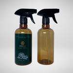 136 PCS 500ML DROPPER ROUND AMBER PET BOTTLE + BLACK REGULAR TRIGGER SPRAY Default Title