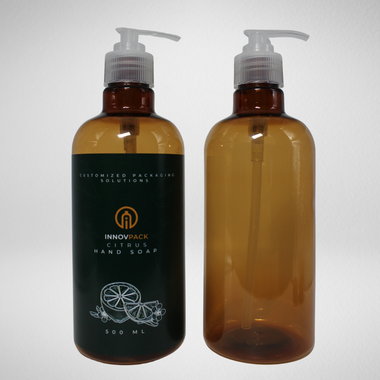 136 PCS 500ML DROPPER ROUND AMBER PET BOTTLE + TRANSLUCENT LOTION PUMP Default Title