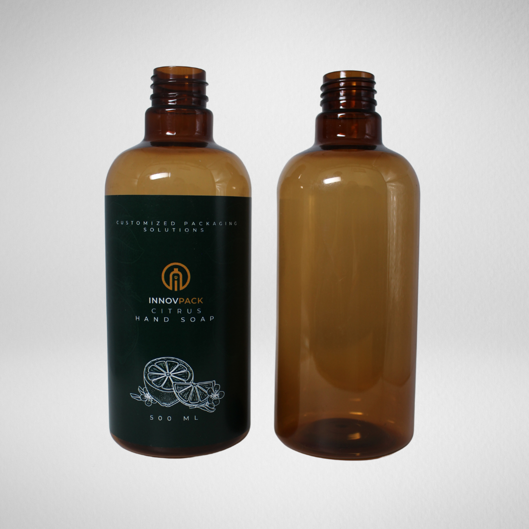 136 PCS 500ML DROPPER ROUND AMBER PET BOTTLE Default Title