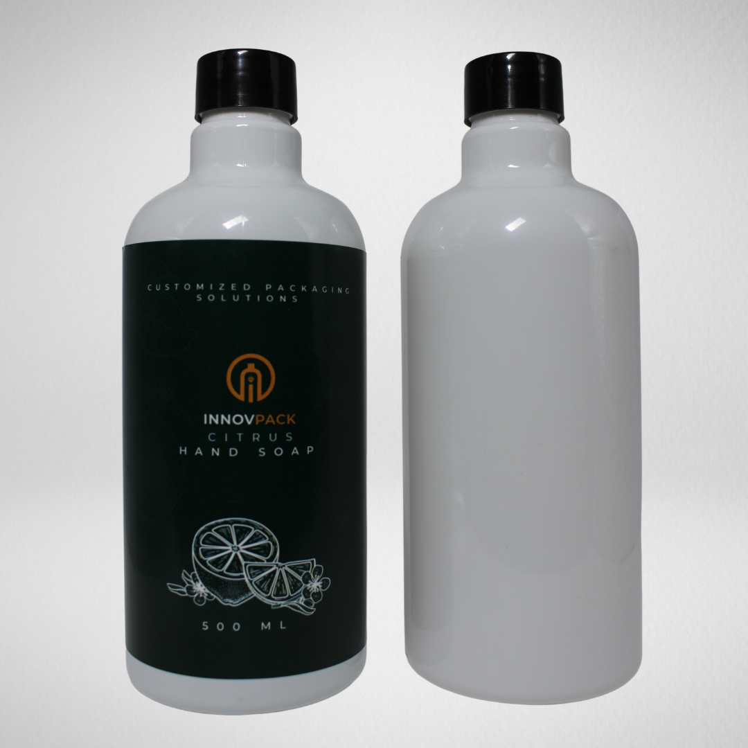 136 PCS 500ML DROPPER ROUND WHITE PET BOTTLE + BLACK SCREW CAP Default Title