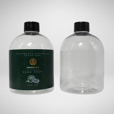 103 PCS 500ML BELL ROUND CLEAR PET BOTTLE + BLACK SCREW CAP Default Title