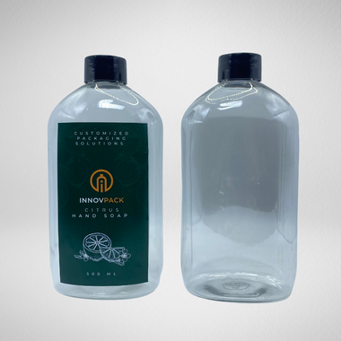 140 PCS 500ML OVAL CLEAR PET BOTTLE + BLACK SCREW CAP Default Title