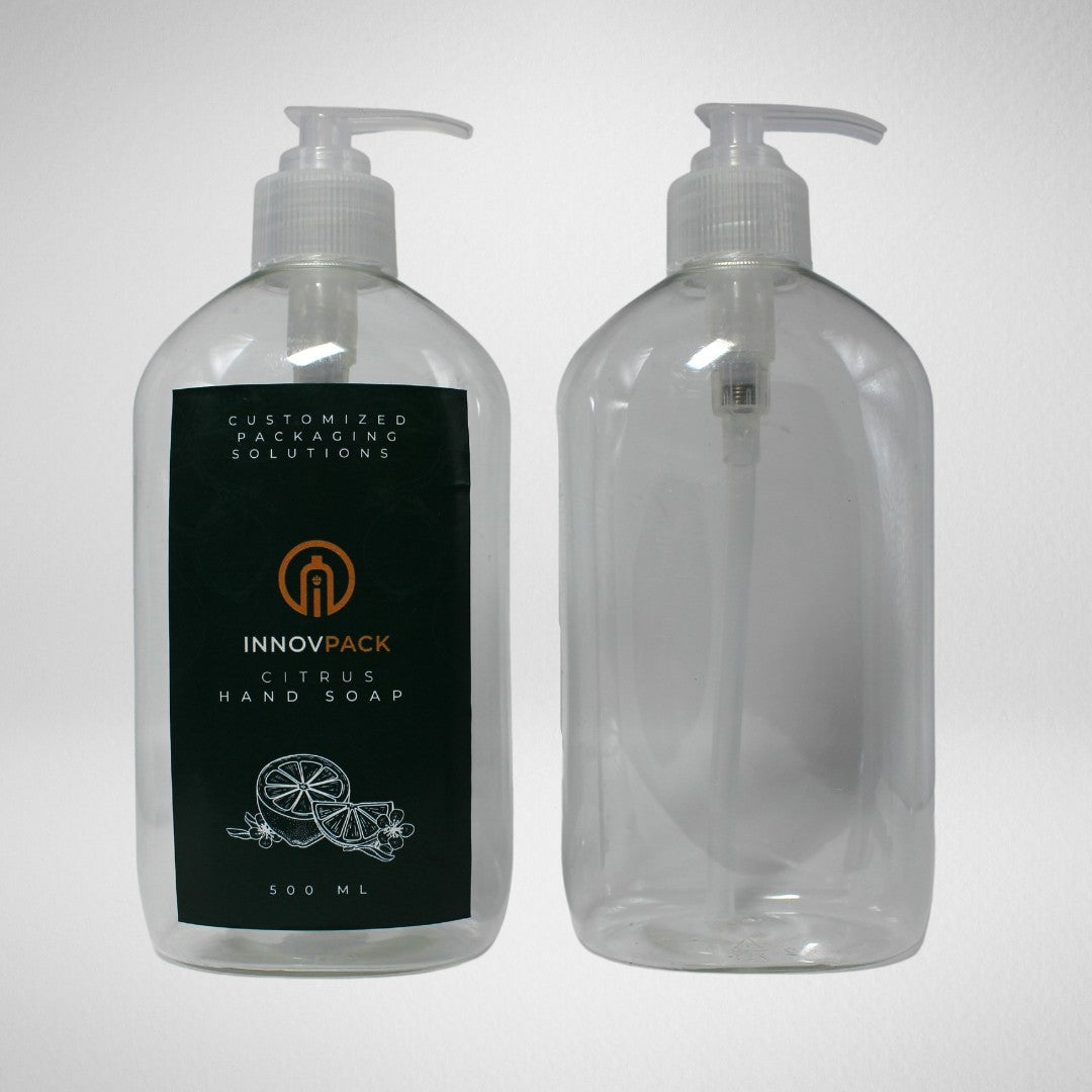 140 PCS 500ML OVAL CLEAR PET BOTTLE + TRANSLUCENT LOTION PUMP Default Title