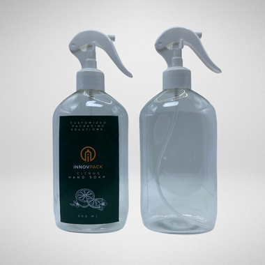 140 PCS 500ML OVAL CLEAR PET BOTTLE + WHITE MINI TRIGGER SPRAY Default Title