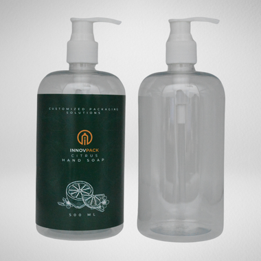 136 PCS 500ML BOSTON ROUND CLEAR PET BOTTLE + WHITE LOTION PUMP Default Title
