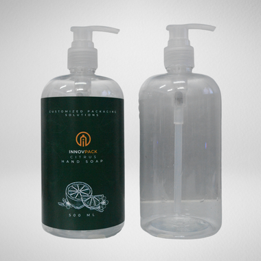 136 PCS 500ML BOSTON ROUND CLEAR PET BOTTLE + TRANSLUCENT LOTION PUMP Default Title
