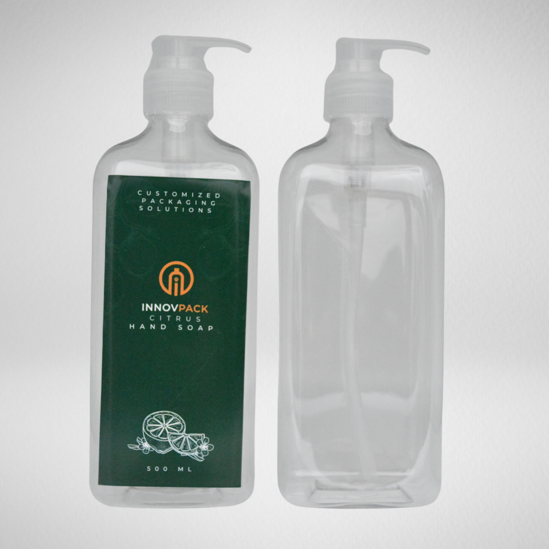 160 PCS 500ML RECTANGLE CLEAR PET BOTTLE + TRANSLUCENT LOTION PUMP Default Title