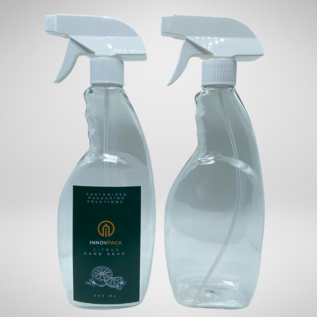 160 PCS 500ML GRIP CLEAR PET BOTTLE + WHITE REGULAR TRIGGER SPRAY Default Title