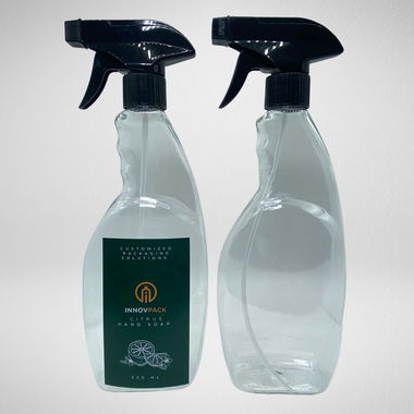 144 PCS 500ML GRIP CLEAR PET BOTTLE + BLACK REGULAR TRIGGER SPRAY Default Title