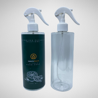 145 PCS 500ML CYLINDRICAL CLEAR PET BOTTLE + WHITE MINI TRIGGER SPRAY Default Title