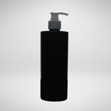 145 PCS 500ML CYLINDRICAL BLACK PET BOTTLE + WHITE LOTION PUMP