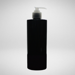 145 PCS 500ML CYLINDRICAL BLACK PET BOTTLE + TRANSLUCENT LOTION PUMP