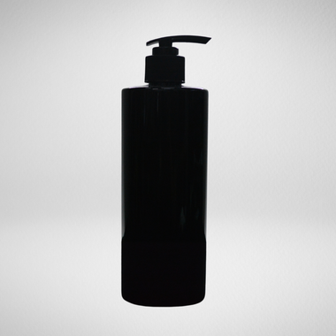 145 PCS 500ML CYLINDRICAL BLACK PET BOTTLE + BLACK LOTION PUMP