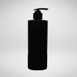 145 PCS 500ML CYLINDRICAL BLACK PET BOTTLE + BLACK LOTION PUMP