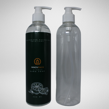 162 PCS 500ML COSMO ROUND CLEAR PET BOTTLE + WHITE LOTION PUMP Default Title