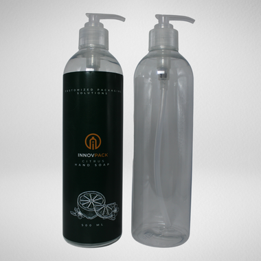162 PCS 500ML COSMO ROUND CLEAR PET BOTTLE + TRANSLUCENT LOTION PUMP Default Title