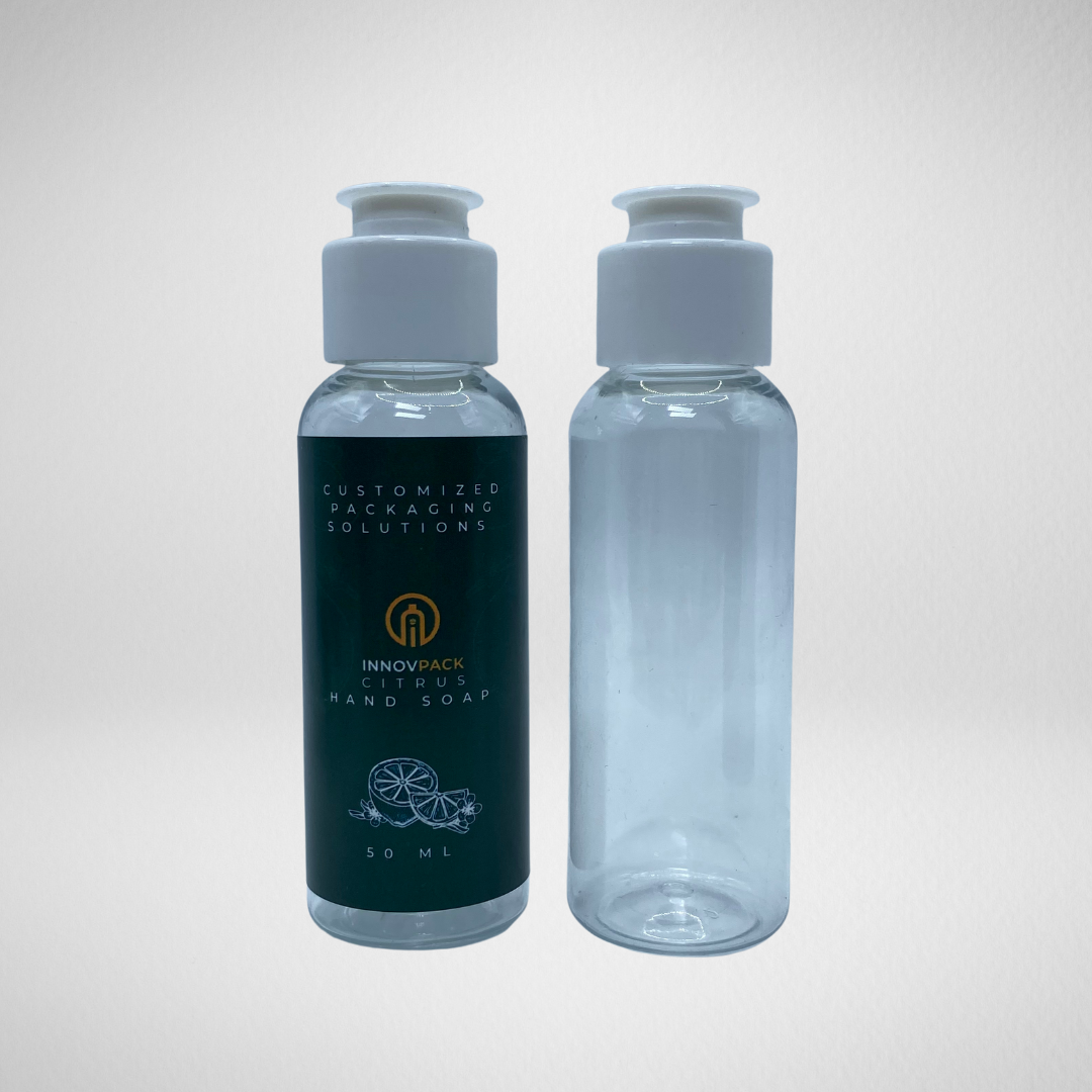 925 PCS 50ML COSMO ROUND CLEAR PET BOTTLE + WHITE SPECIAL FLIP TOP CAP Default Title